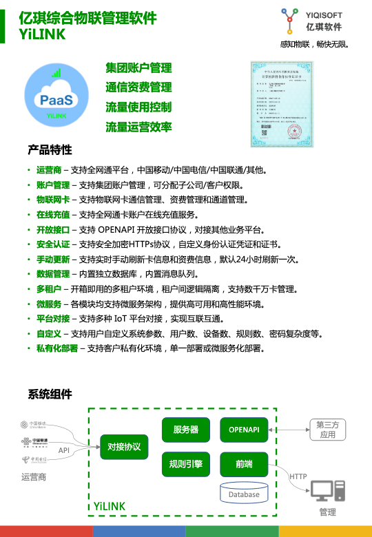 产品白皮书-YiLINK-亿琪综合物联管理软件